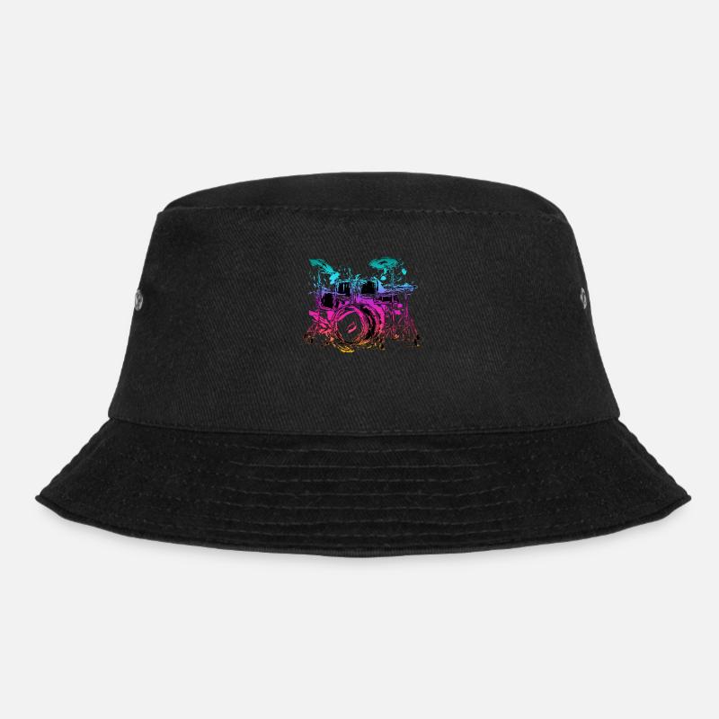 Drums drummer colorful - Bucket Hat - black
