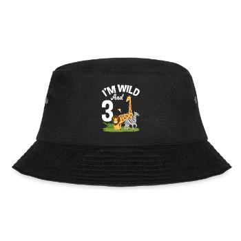 3rd birthday birthday shirt jungle three - Bucket Hat - black - Front - Lela (165cm)