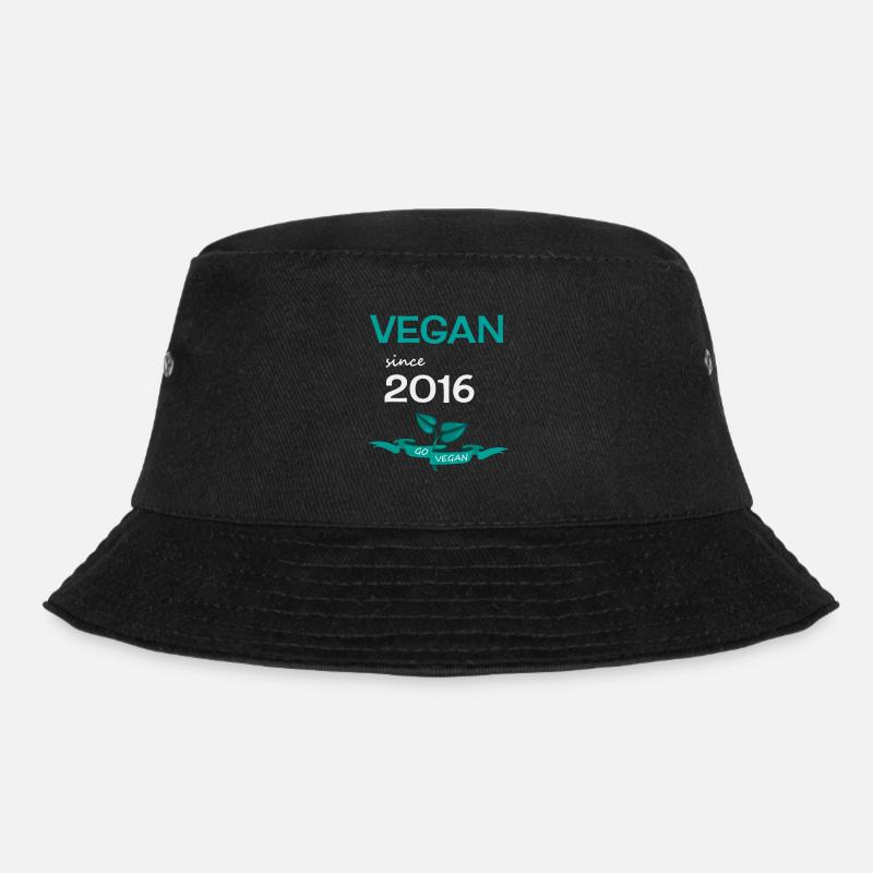 Vegan since 2016, Go Vegan - Bucket Hat - Schwarz