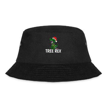 TREE REX Weihnachtsbaum Dinosaurier Geschenk X-Mas - Bucket Hat - Schwarz - Vorne - Lela (165cm)