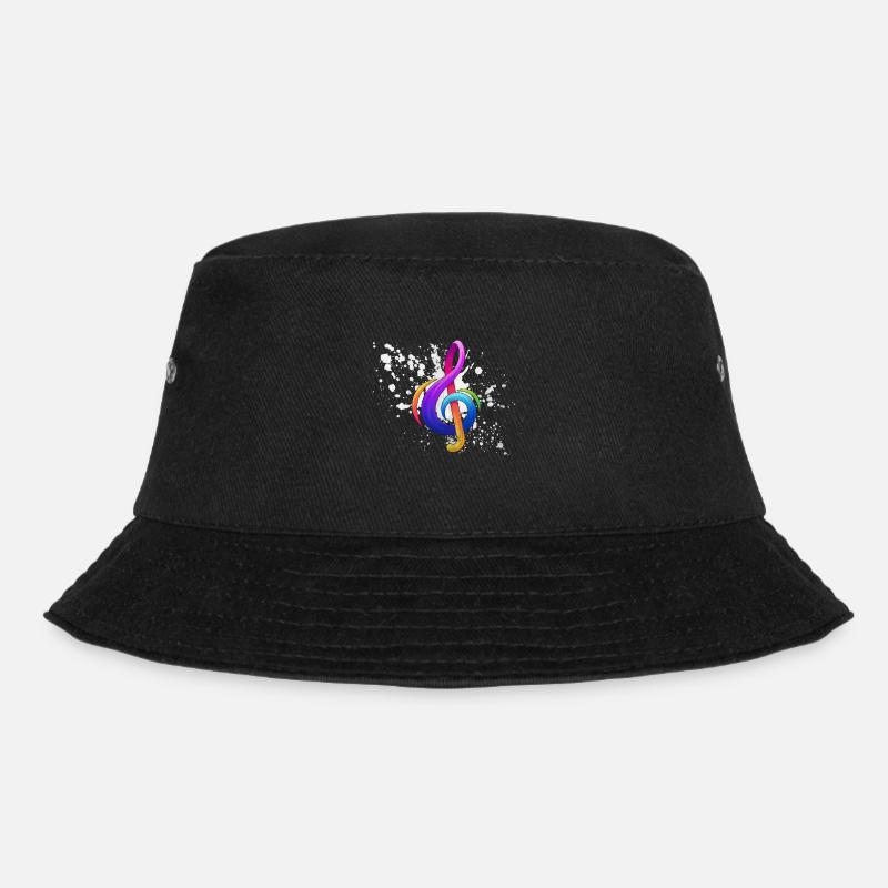 musikalische Note - Bucket Hat - Schwarz