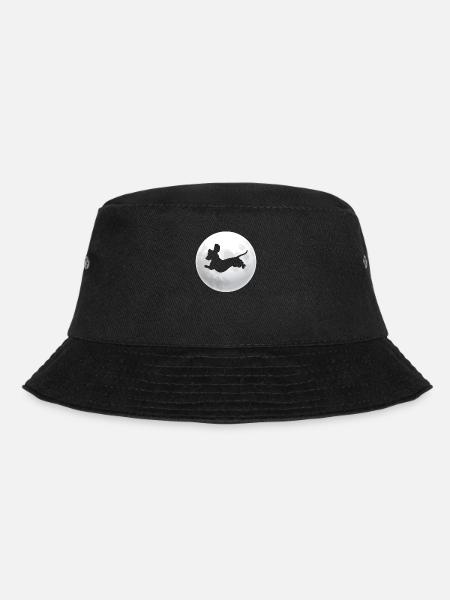 Retro Dackel Dackelhund Hund Silhouette Mond - Bucket Hat - Schwarz