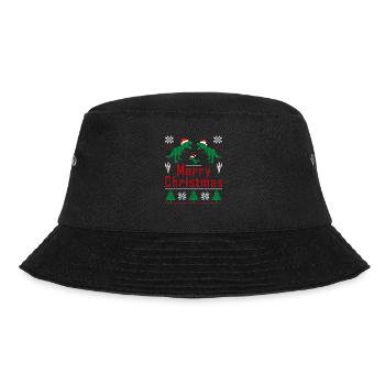 Weihnachtsdinosaurier Rex Pyjamas Männer Jungen Kinder Geschenke - Bucket Hat - Schwarz - Vorne - Lela (165cm)