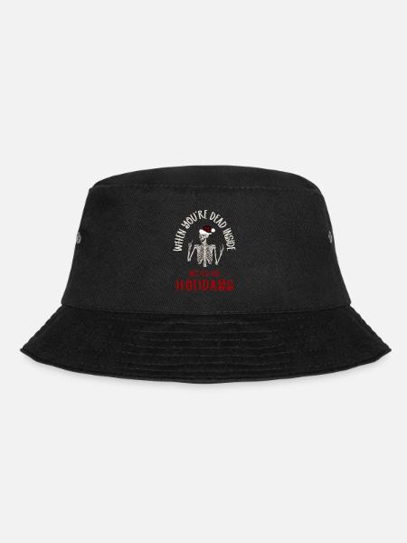 Lustige Weihnachtsskelettkunst / Sarkastische Tote - Bucket Hat - Schwarz