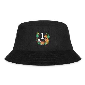 Kinder 1. Geburtstag Tiermotiv - 1 Jahr Alt - Bucket Hat - Schwarz - Vorne - Lela (165cm)