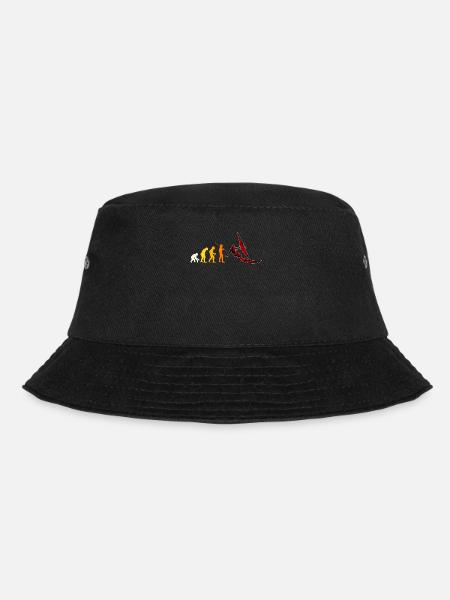 Windsurfen Evolution Geschenk - Bucket Hat - Schwarz