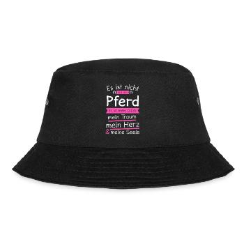 Pferd Pferde Reiter Geschenk - Bucket Hat - Schwarz - Vorne - Lela (165cm)