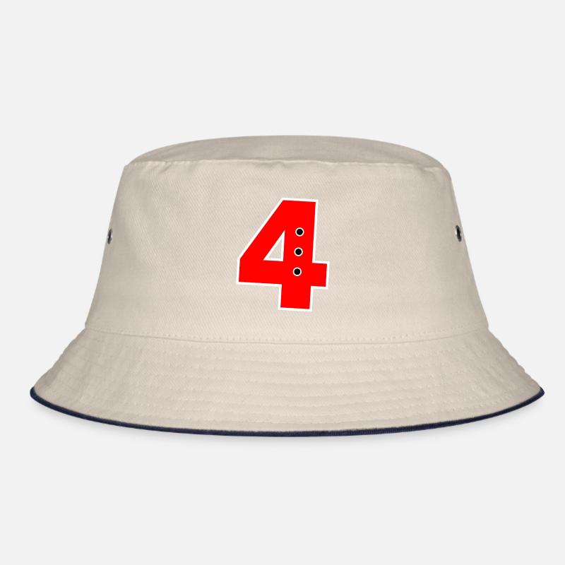 Nummer 4 Rot Bucket Hat