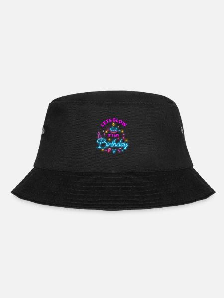 Lets Glow Party Its My Birthday Party Gift Idea - Bucket Hat - black