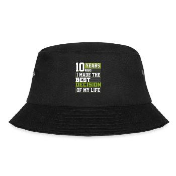 10th Anniversary Gift 10 Years Ago I Made Best - Bucket Hat - black - Front - Lela (165cm)