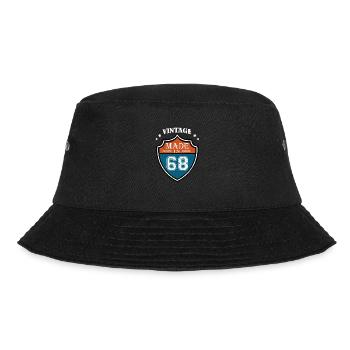Vintage Made In 68 Sport 1968 Geburtstags Geschenk - Bucket Hat - Schwarz - Vorne - Lela (165cm)