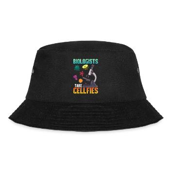 Cute Biologists Take Cellfies Selfies Biology Pun - Bucket Hat - black - Front - Lela (165cm)