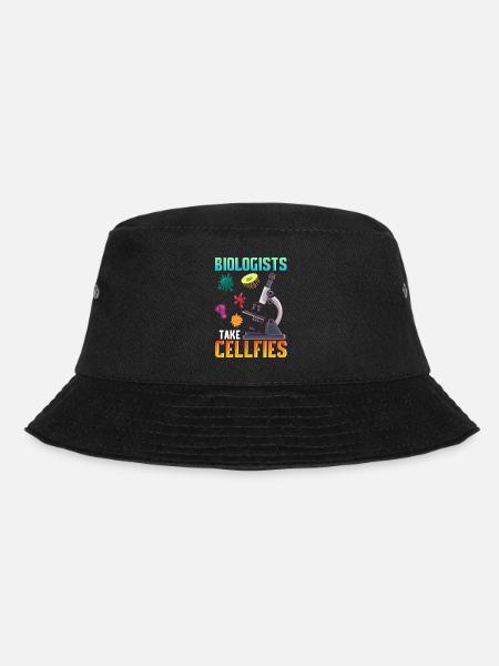 Cute Biologists Take Cellfies Selfies Biology Pun - Bucket Hat - black