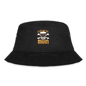 Plattdeutsch Bi uns het dat Moin für Norddeutsche - Bucket Hat - Schwarz - Vorne - Lela (165cm)