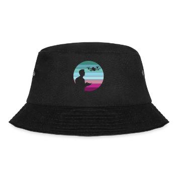 Drohne Pilot Quadrocopter Geschenk Retro Vintage - Bucket Hat - Schwarz - Vorne - Lela (165cm)