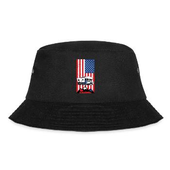 Wohnmobil USA Flagge RV 4. Juli Geschenk - Bucket Hat - Schwarz - Vorne - Lela (165cm)