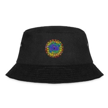 Lebendiges Mandala spirituell mit bunten Farben - Bucket Hat - Schwarz - Vorne - Lela (165cm)