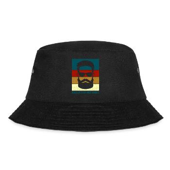 Bart Bärte Bartträger Vollbart Geschenk Hipster - Bucket Hat - Schwarz - Vorne - Lela (165cm)