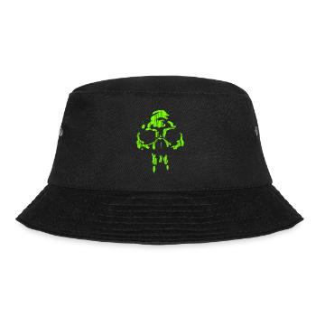 Neanderthal neon skull - minimal horror - Bucket Hat - black - Front - Lela (165cm)