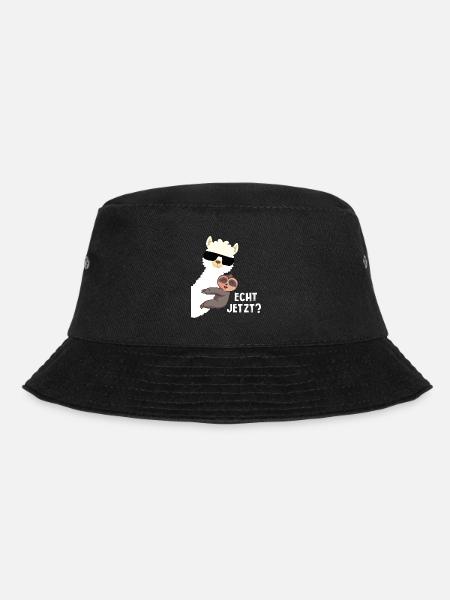 Alpaka Echt Jetzt Motiv - Alpaka Lama Farmer - Bucket Hat - Schwarz