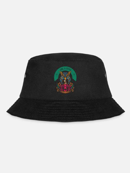 Lotus Eule Garten Geschenk - Bucket Hat - Schwarz