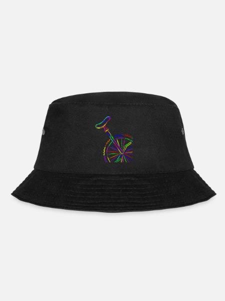 Buntes Einrad - Bucket Hat - Schwarz