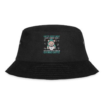 Kaffee redet nicht jammert nicht Katze Büro Spruch - Bucket Hat - Schwarz - Vorne - Lela (165cm)