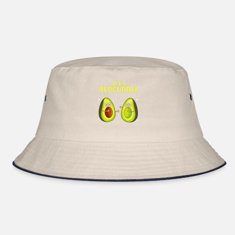 Funny Let's Avocuddle Cute Avocado Cuddling Pun Bucket Hat