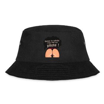 baisse culotte pilote cul citation humour fesse - Bob - noir - Devant - Lela (165cm)