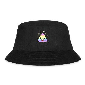 kacke kacken kackhaufen poo Regenbogen Rainbow süß - Bucket Hat - Schwarz - Vorne - Lela (165cm)