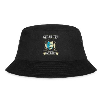 Geiler Typ Mit Bart Vollbart Bärtiger Spruch - Bucket Hat - Schwarz - Vorne - Lela (165cm)