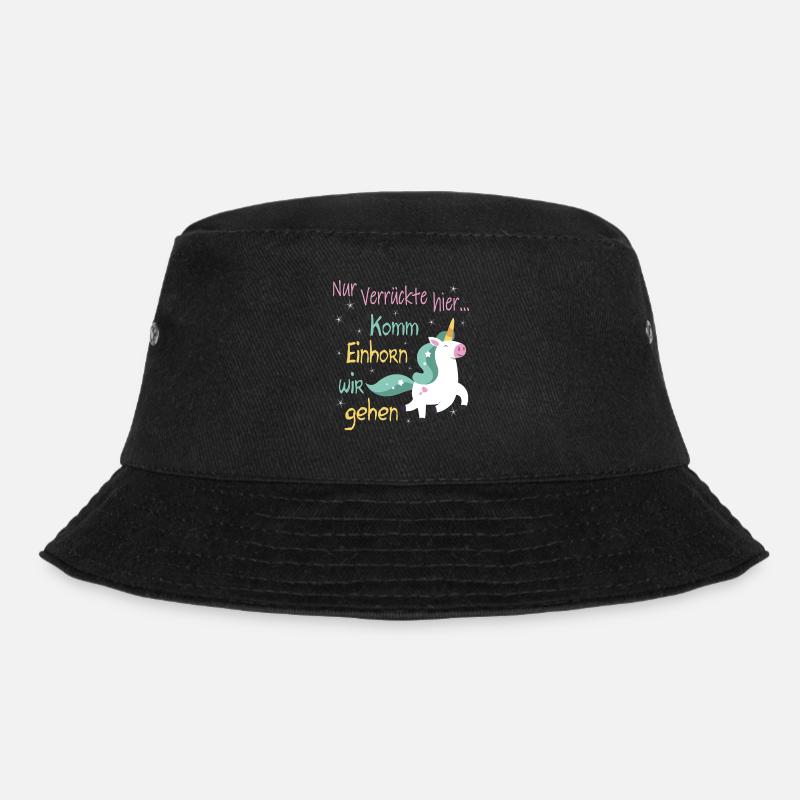 Komm Einhorn wir gehen magical cute unicorn gift - Bucket Hat - Schwarz
