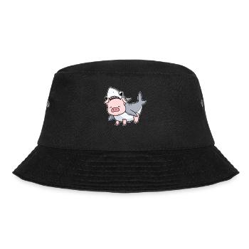 Pig shark costume gift funny pig - Bucket Hat - black - Front - Lela (165cm)
