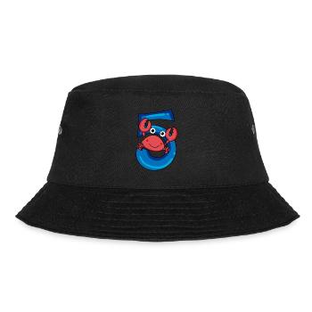 Krabb mit der Nummer 5 - 5 Geburtstag Geschenkidee - Bucket Hat - Schwarz - Vorne - Lela (165cm)