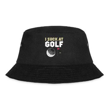 Golf Golfschläger Golfer Golfspieler Geschenk - Bucket Hat - Schwarz - Vorne - Lela (165cm)