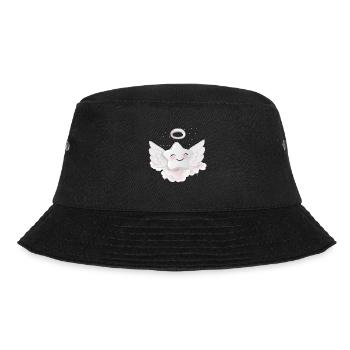 Weißer Stern mit Flügeln - Bucket Hat - Schwarz - Vorne - Lela (165cm)