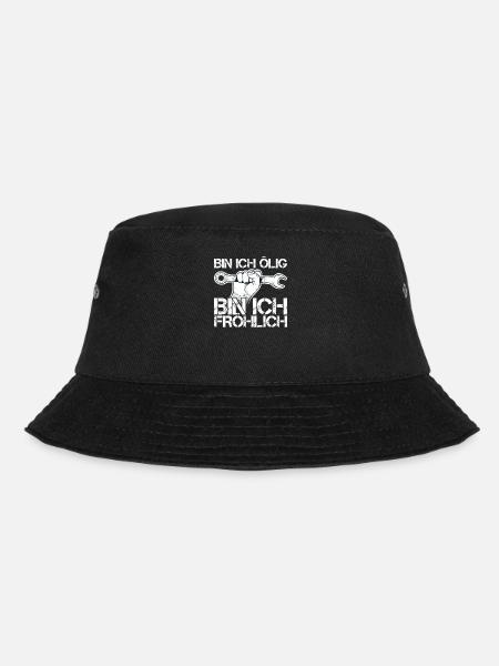 Bin ich ölig bin ich fröhlich Mechaniker Schrauber - Bucket Hat - Schwarz
