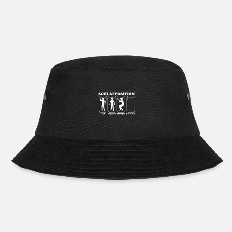 Schlafposition Feuerwehr - Bucket Hat - Schwarz