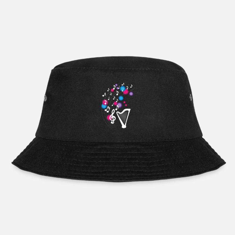 Harfe Music Notes Design für Harfe Musiker - Bucket Hat - Schwarz