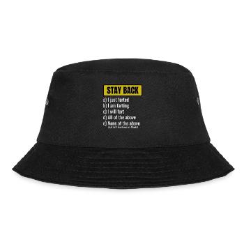 Attention Stay Back Funny Fart Joke pour les hommes et Wome - Bob - noir - Devant - Lela (165cm)