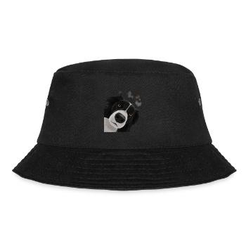 Curious Border Collie Dog - Bucket Hat - black - Front - Lela (165cm)