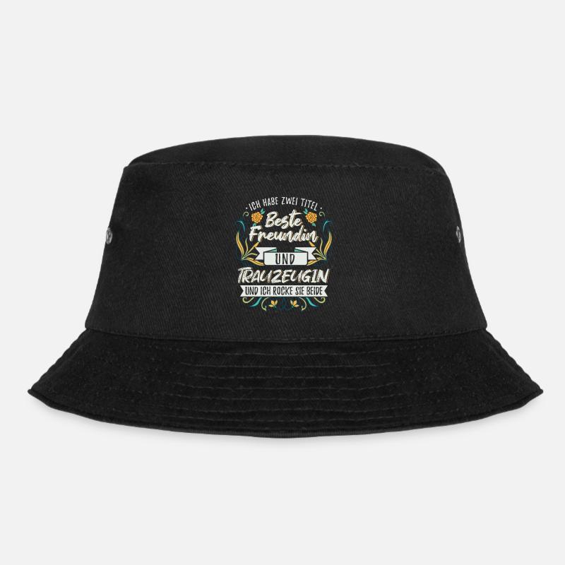 Witziges Geschenk Beste Freundin und Trauzeugin - Bucket Hat - Schwarz
