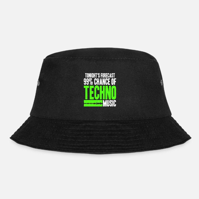 Live techno tonight - Bucket Hat - black