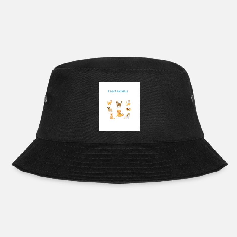 I love animals - Bucket Hat - Schwarz