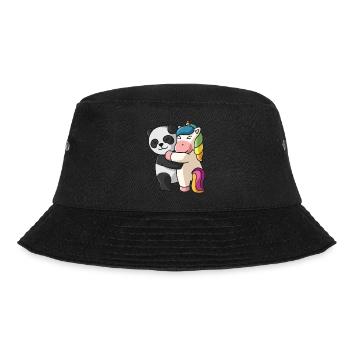 Panda mit Einhorn Liebe süßes niedliche Tiere - Bucket Hat - Schwarz - Vorne - Lela (165cm)