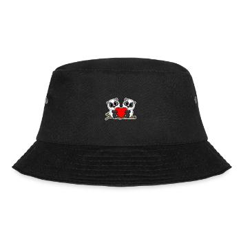 Panda relationship romantic heart couple - Bucket Hat - black - Front - Lela (165cm)