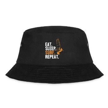 Eat Sleep Surf Repeat Water Sports Sailboarding - Bucket Hat - black - Front - Lela (165cm)