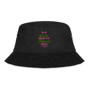 Floristin Florist Blumen Geschenk - Bucket Hat - Schwarz - Vorne - Lela (165cm)
