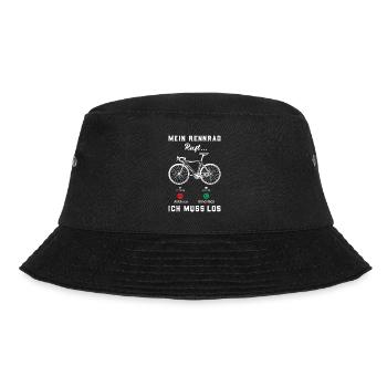 Meine Rennrad ruft ich muss los - Bucket Hat - Schwarz - Vorne - Lela (165cm)