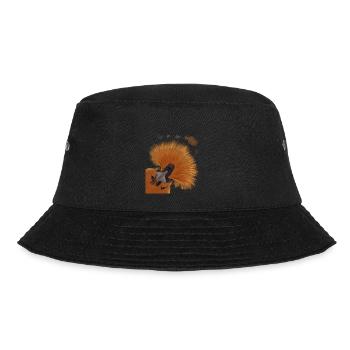 Neugieriges Seidenhuhn - Bucket Hat - Schwarz - Vorne - Lela (165cm)